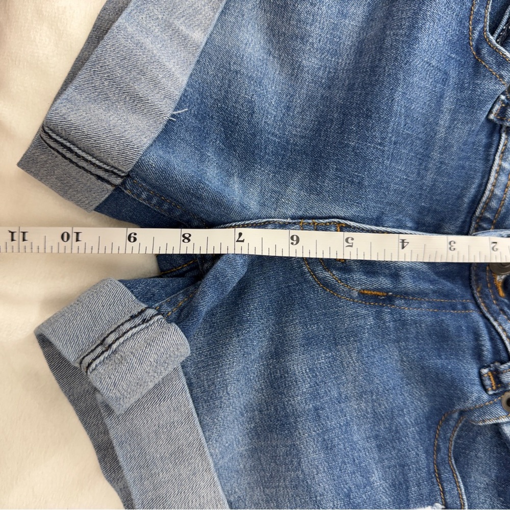 Hudson Jeans Ruby Short Distressed Rolled Cuff Denim Shorts Women’s Size 25 Blue - Picture 9 of 11
